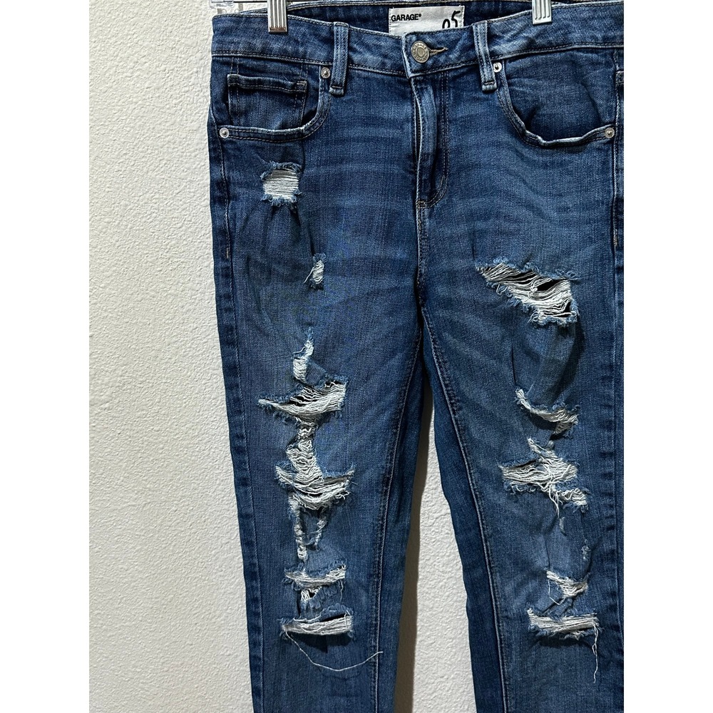 Garage Distressed Jeans Womens 05 Blue Denim Skinny Ripped Destroyed Slim Fit